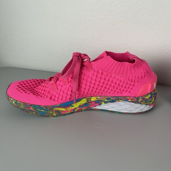 NOBULL Diamond Knit Runner Mens 12 Women's 13.5 Running Shoes Pink Bright - Picture 4 of 11